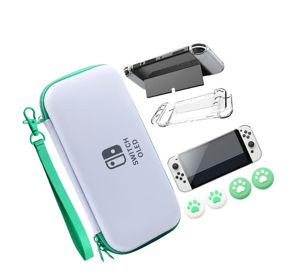 Skyddande bärväska för Nintendo SWITCH OLED Green Green