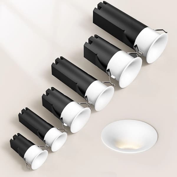 2-Pack LED Infälld Downlight - Platt Vit Kopp 10W Spotlight, 45mm Utskärning - 4000K Neutral Vit