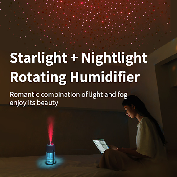 Stjerneklar himmel luftfugter med roterende projektion - Model CL28 Hvid