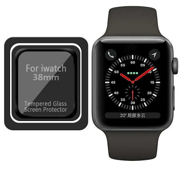 iWatch skærmbeskytter, 2-pak hærdet glas med installationssæt 42 mm