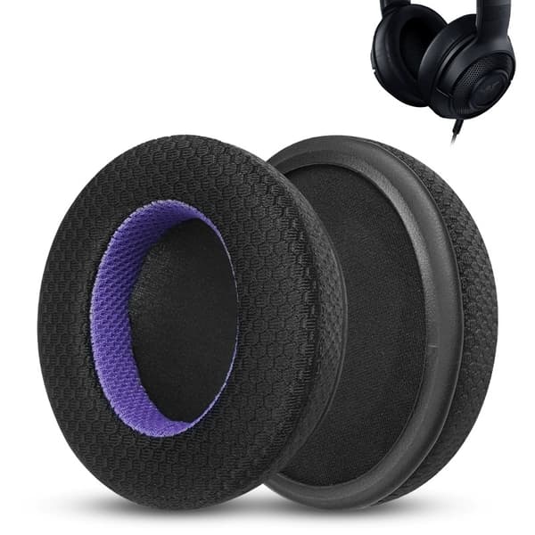 Udskiftningsørepolstring til Razer Kraken X-hovedtelefoner - Sort/Lilla