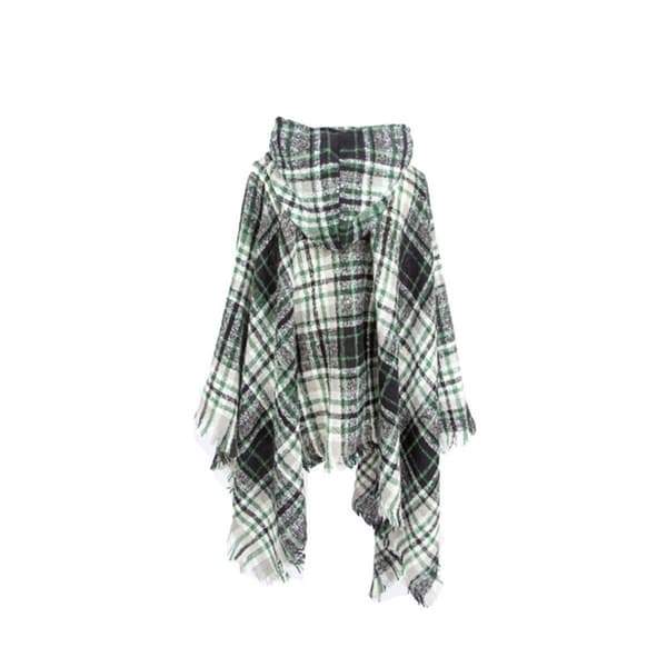 Sort og Hvidt Ternet Hætte Cape - Stilfuldt og Varmt Modeudtryk White+Black White+Black