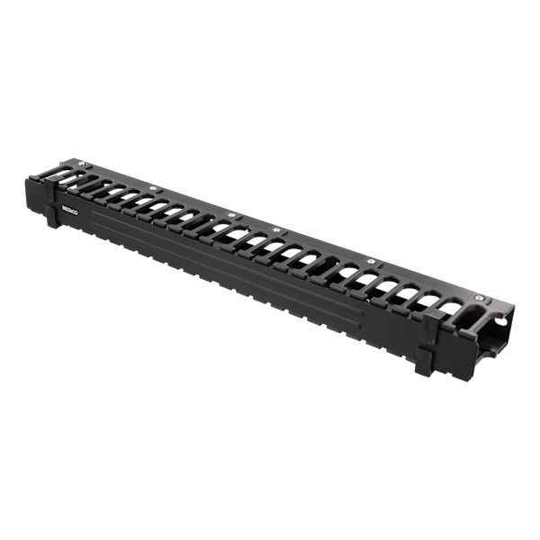 19" cable management, finger duct feedthrough, 1U, black