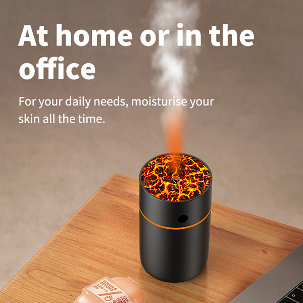 Volcano Humidifier HS01: Simuloi liekkiä, puhdista ilmaa Musta