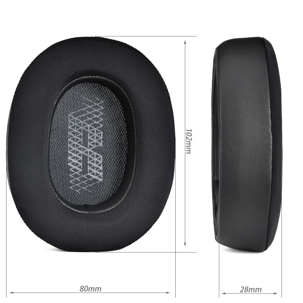 Kylande öronkuddar för JBL E65BTNC Duet NC LIVE650 660 BTNC Svart