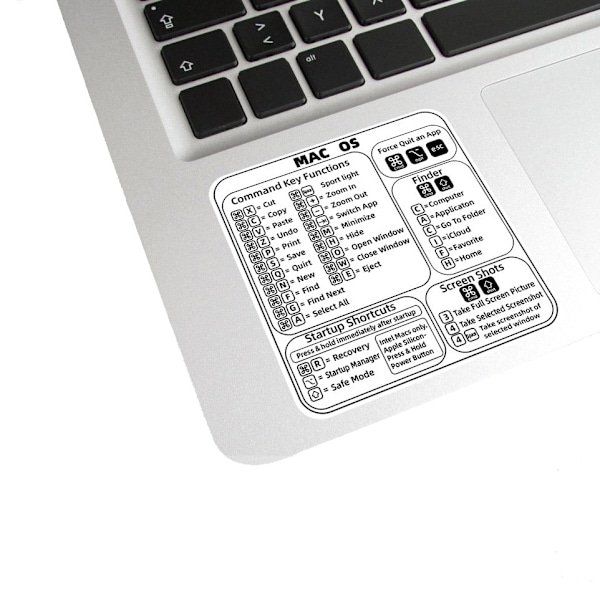 Klistermärken för genvägstangentbord på Mac OS