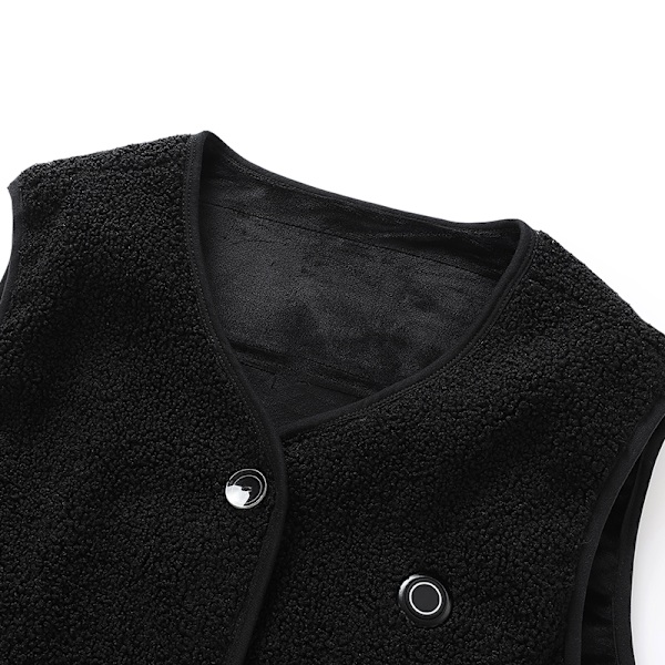 Opvarmet vest Teddy fleecevest med nem betjening, 15 varmezoner Sort XL