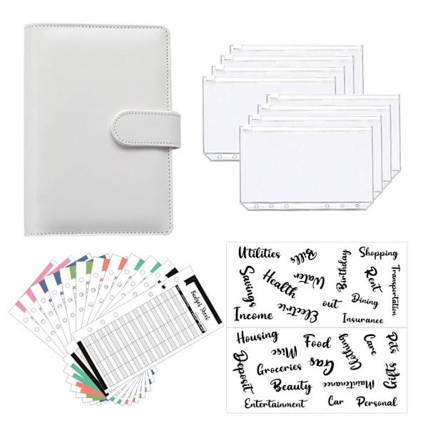Macaron Binder Budget Planner Set White White