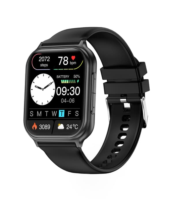 Multifunktionell Smartwatch med Hälsoövervakning och Bluetooth-Samtalsstöd, kompatibelt med Android och iOS Black Black