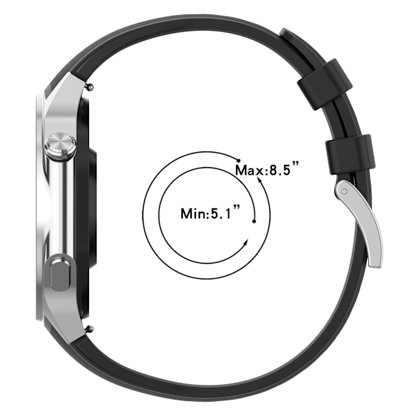 Silikone urrem til Oppo Watch X2, Oneplus Watch3 Sort