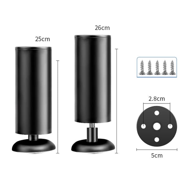 4-pack monteringsplattor för bordsben H 25 cm 25 cm