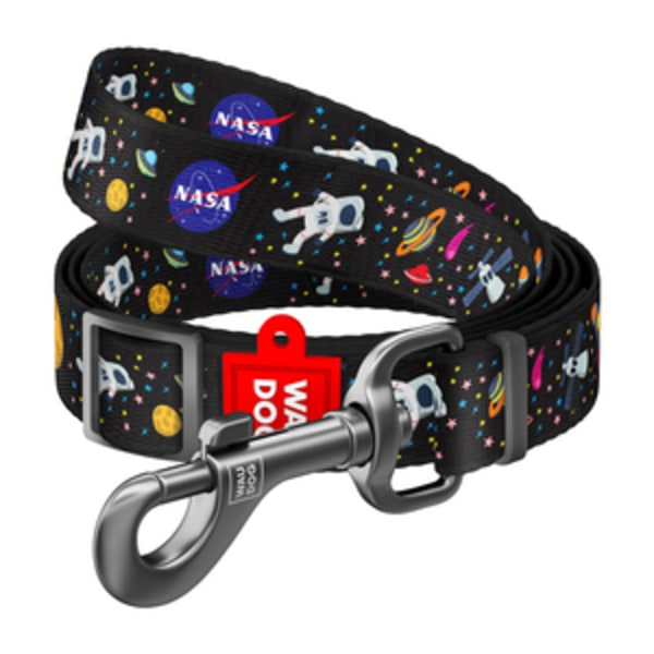 Waudog nylon koiran talutushihna, kuvio "NASA21", leveys 20 mm, pituus 122 cm.