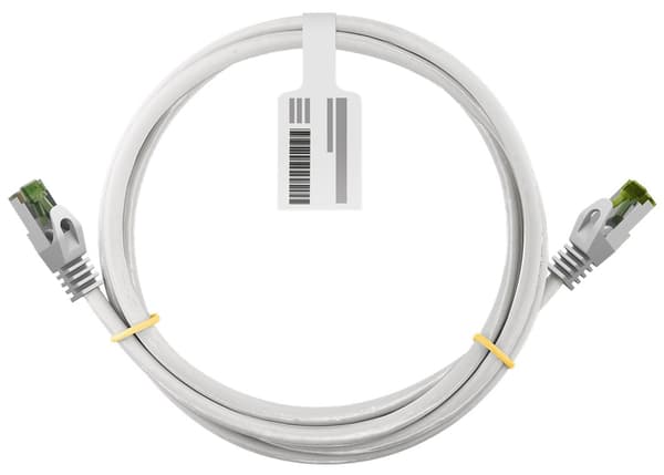 RJ45 patchkabel med CAT 8.1 S/FTP råkabel, AWG 26, vit