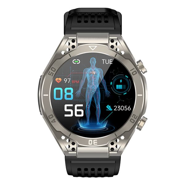 Smartwatch: EKG, Bluetooth-opkald og musik - Sølv
