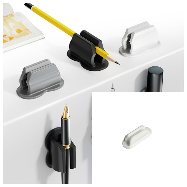 Silikone Pen Holder Clips - 2-pak Hvid