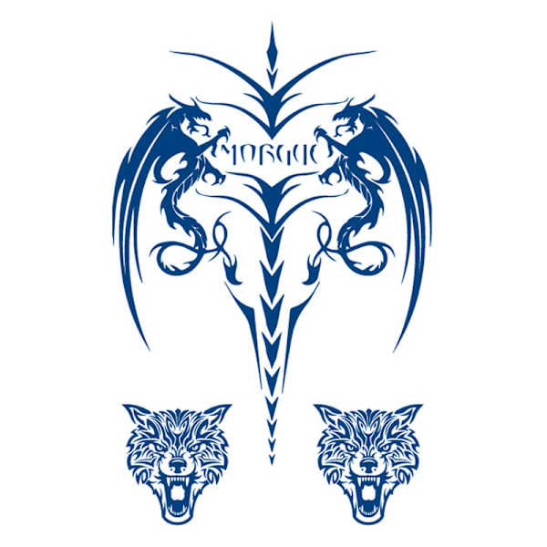 Tatueringsklistermärken - Snabb och enkel applicering (2 ark) Modell 8