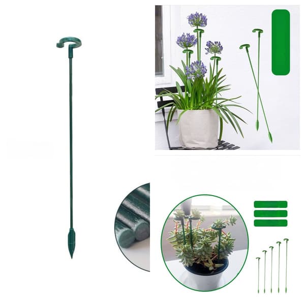 10 st Växtstöd - Grön Plast Växtklätterstöd för Krukväxter, Trädgårdsstöd, Blomstöd, Växtpinnar L L