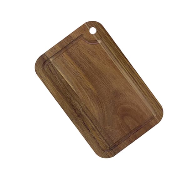 Acacia träskärbräda 26.5x16.5x1.5cm – solid trä ost- och charkbricka, portabel serveringsbräda för camping och frukt