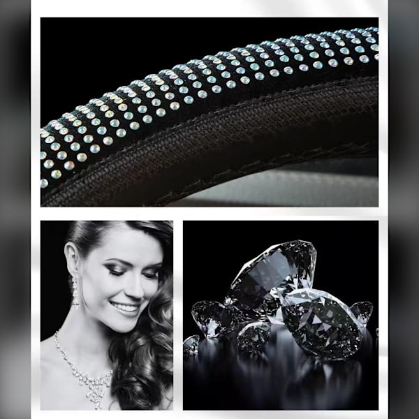 Diamant Sammet Elastisk Rattkåpa - Bekvämt Grepp & Stilren Design