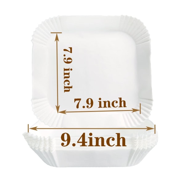 Air Fryer kertakäyttöpaperi kahvalla 100 kpl Valkoinen 20 cm Valkoinen 20 cm