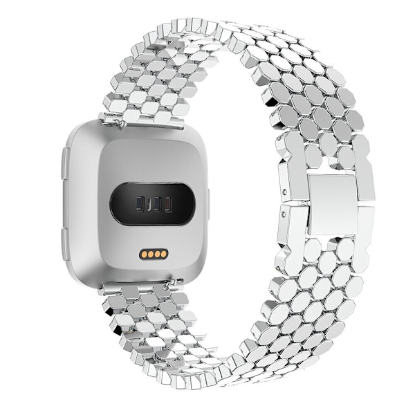 Klockarmband i rostfritt stål för Fitbit Versa Smartwatch - Fish Scale Design Fitbit Versa 4 Silver