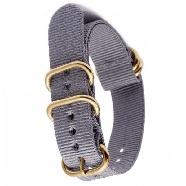 Nylonarmband med ovalt guldspänne Grå