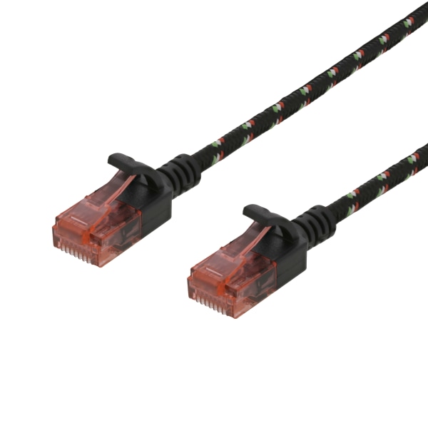 Tough Slim CAT.6A U/UTP Patch Cable, 28AWG, 3.8mm, 2m, black