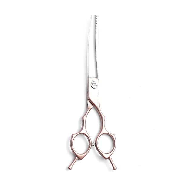 Buet kæledyrsaks, 6,5 tommer, sølv Curved scissors
