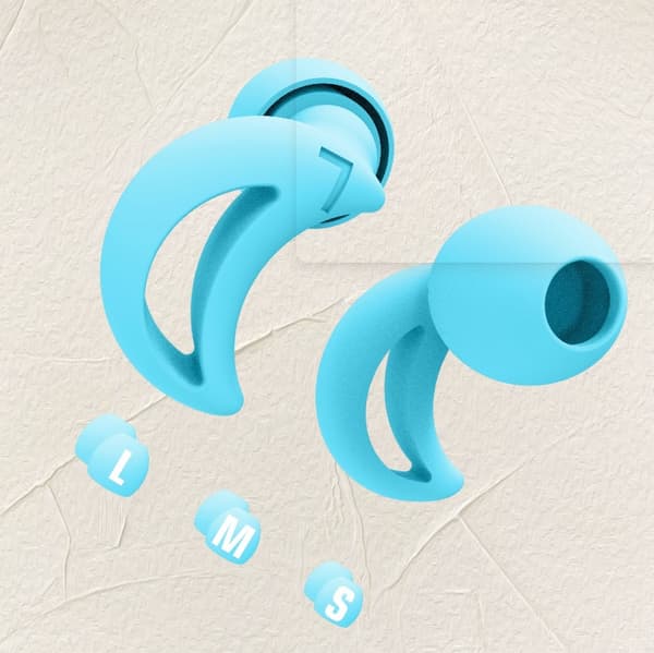 Halvmåneformade brusreducerande silikonöronproppar - 1 par Blue Blue