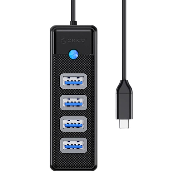 Orico HUB USB-C til 4x USB 3.0 5Gbps 0,15m Sort