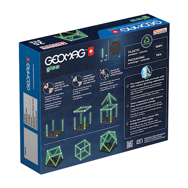 Glow Recycled Magnetic Blocks 25 stycken GEOMAG GEO-328