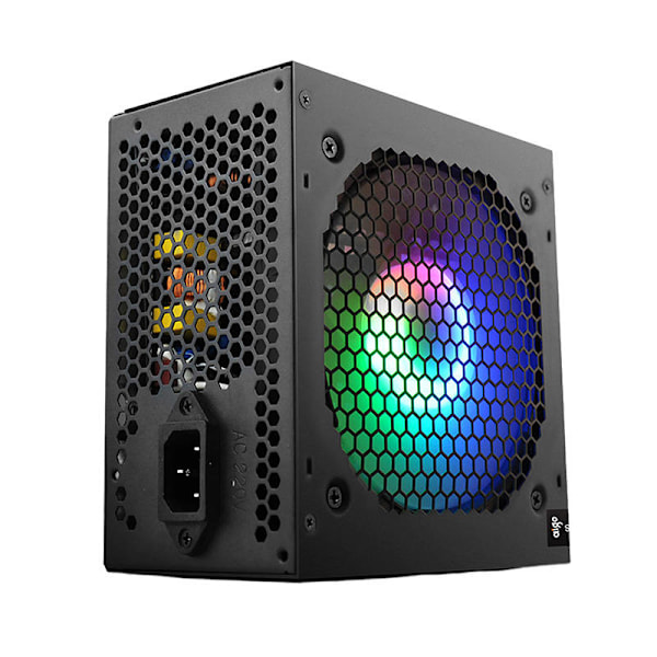 Computer strømforsyning Aigo AK600 RGB (sort)