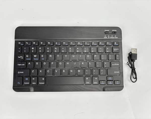 Trådlöst Bluetooth-tangentbord - 10-tums Uppladdningsbart Black Black
