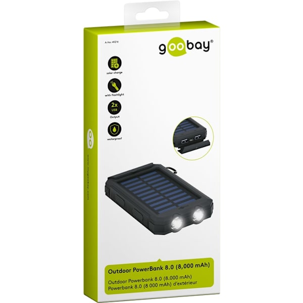 Utomhus solar powerbank 8.000 mAh