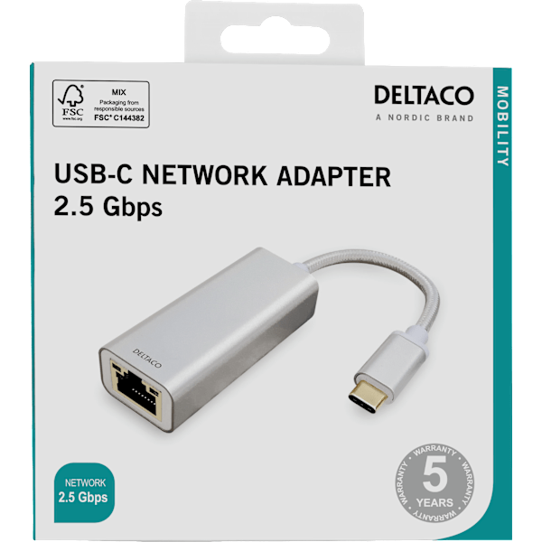 USB-C network adaptor 2,5G, aluminium
