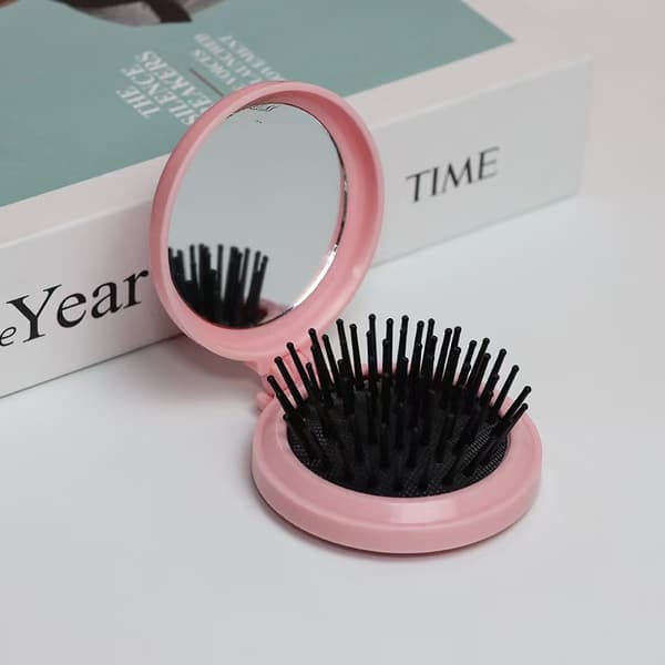 Kompakt Sammenfoldelig Luftpudekam med Makeup Spejl Pink Pink