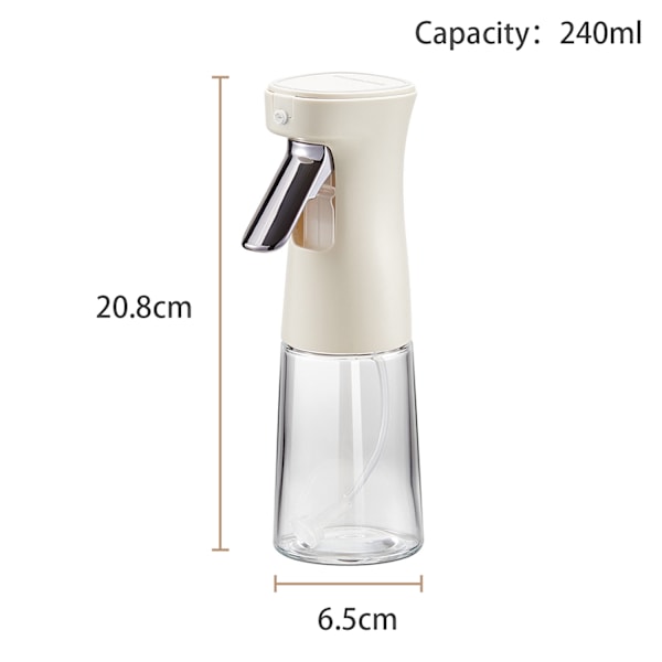 INF 240 ml Oljesprayflaska i glas - Sprayflaska för Köket Vit