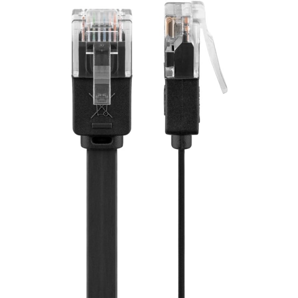 CAT 6 platt patchkabel, U/UTP, svart
