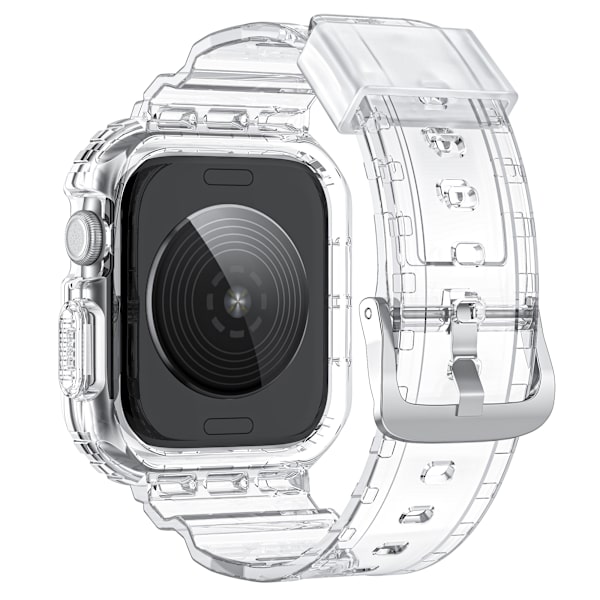 10:e generationens Ice Tough TPU integrerad rem för Apple Watch - Transparent med vit ram, 42MM Transparent