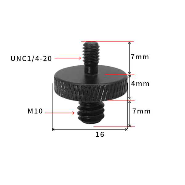 Jalustan kierreadapteri 1/4" - M10 - 5 kpl M10