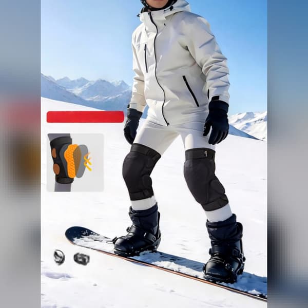 Knæbeskyttere til ski og skøjteløb med støddæmpning, justerbar pasform og nylonbeskyttelse M M
