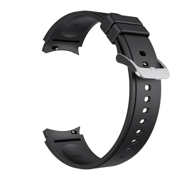 Silikoneurrem til kvinder 9138 - Sort med sølvspænde - 20 mm til Samsung Galaxy Watch 4/5