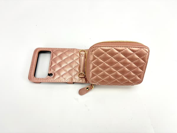 Stilrent roséguldfodral med plånbok för Samsung Galaxy Z Flip 4