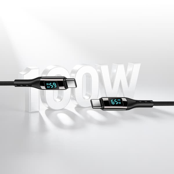 USB-C PD snabbladdningskabel 100 W Black 2 m Black 2 m