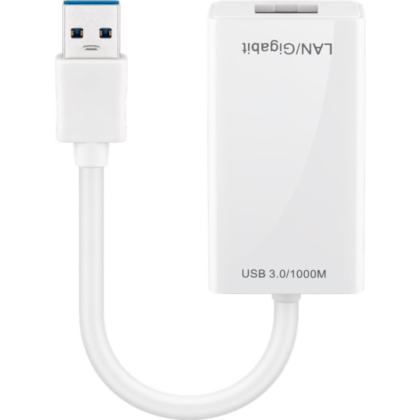 USB-A Ethernet-adapter, vit Vit