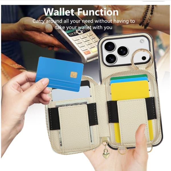 Chic Lychee Textur PU Läder Plånboksfodral Kompatibelt med iPhone 17 - Korthållare & Ställfunktion
