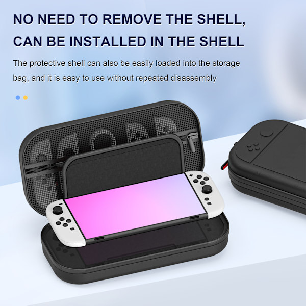 Rummelig sort PU bæretaske til Nintendo Switch 2 (MAX)
