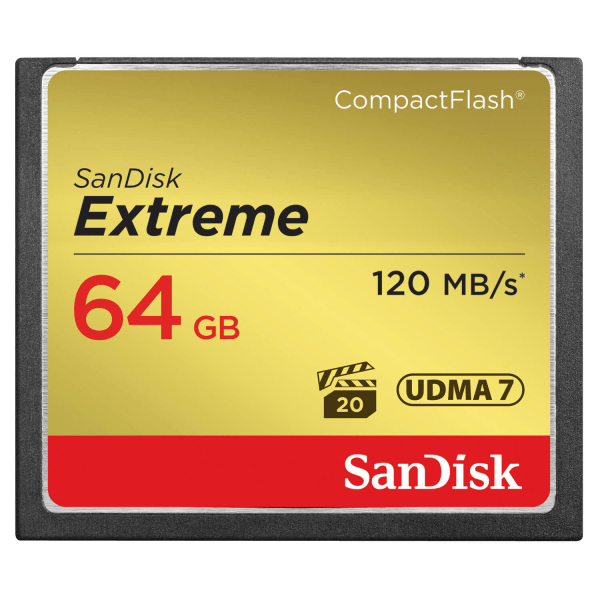 SANDISK Minneskort CF Extreme 64GB 120MB/s UDMA7