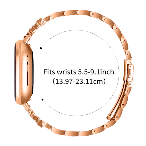 Roséguldarmband i rostfritt stål för Fitbit Versa 3/4/Sense 2