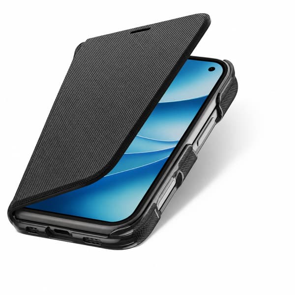Taittuvan puhelimen suojakotelo iPhone Duolle, PU-nahkaa, korttipaikka ja kameransuoja Black Black